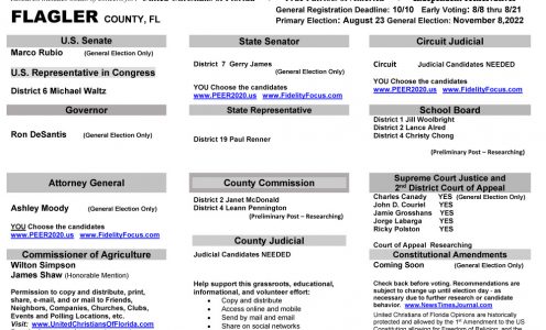 FL Flagler 2022 Primary