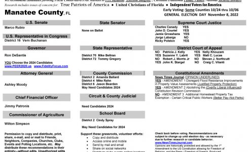 FL Manatee 2022 General Election