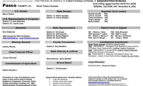 FL Pasco 2022 General Election