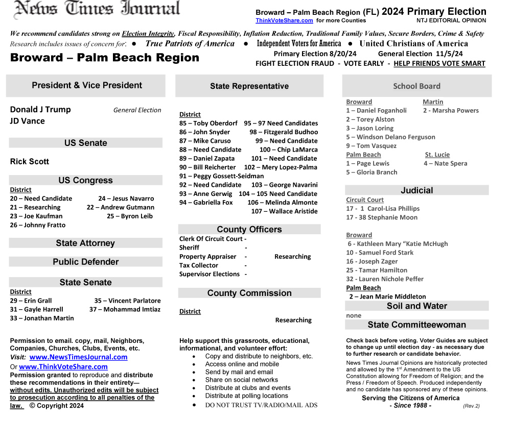 FL Broward – Palm Beach Region 2024 Election