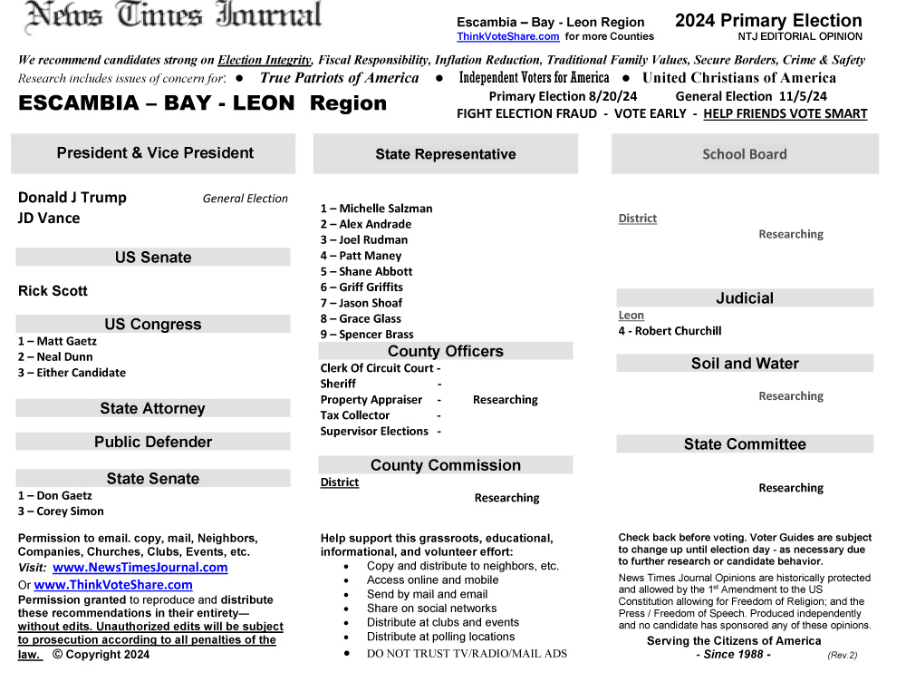 FL Escambia – Bay- Leon Region 2024 Election