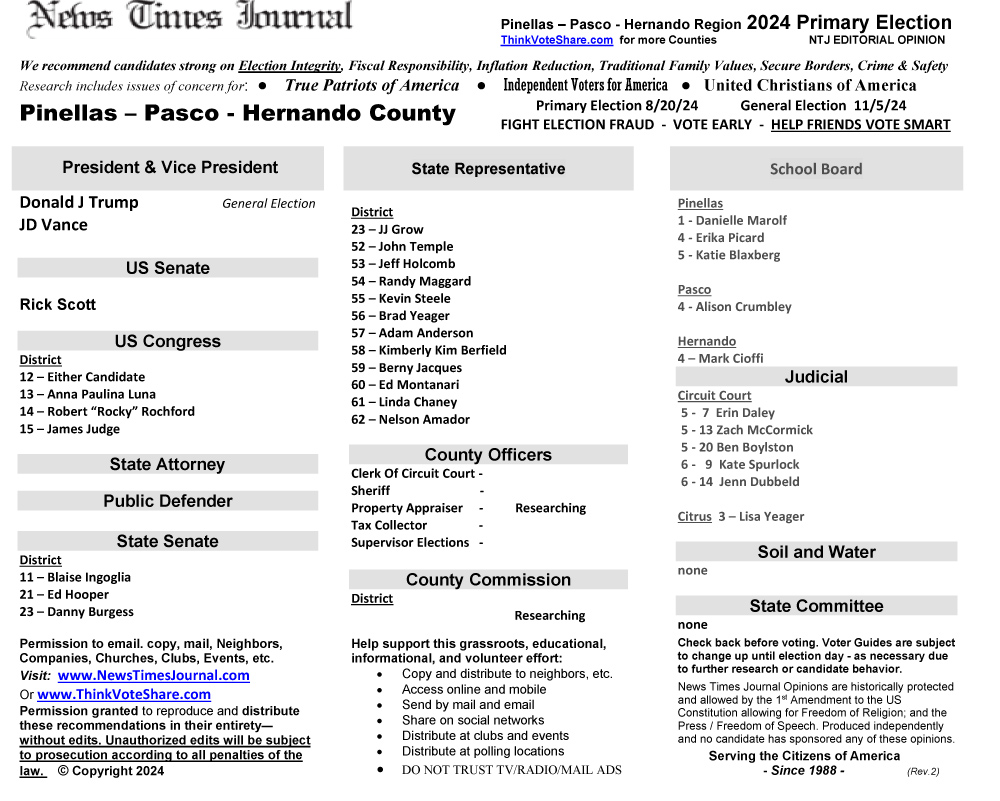 FL Pinellas – Pasco – Hernando Region 2024 Election