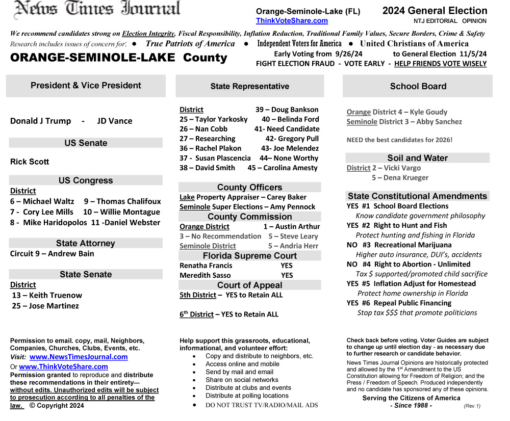 FL Orange – Seminole – Lake Region 2024 Election