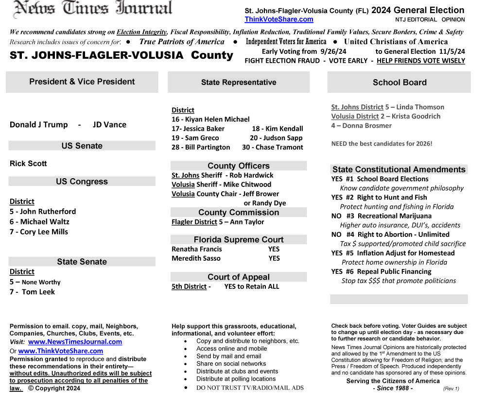 FL St John – Flagler – Volusia Region 2024 Election