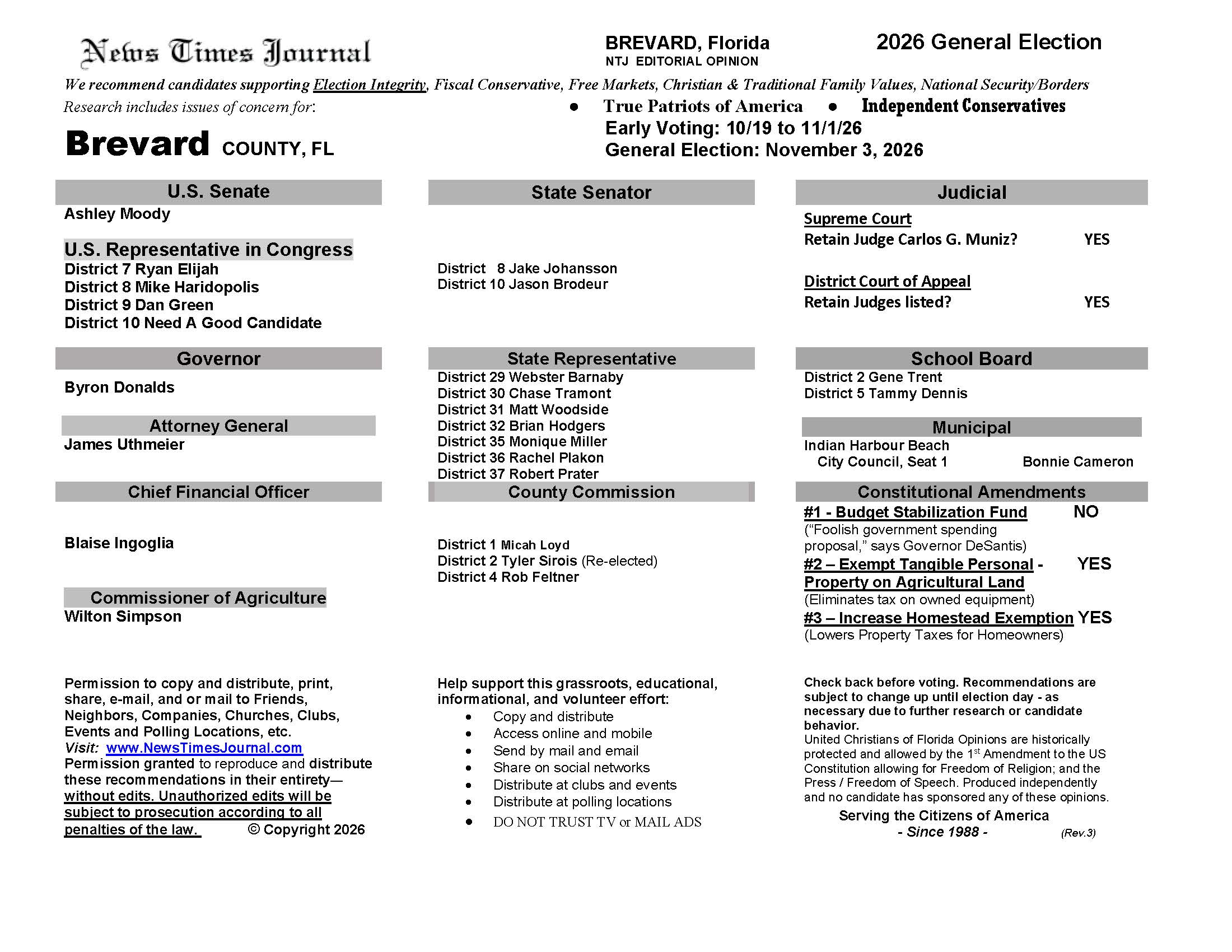 FL Brevard 2026 Election