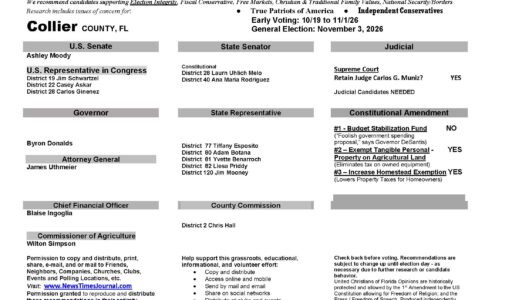 Collier County Florida General Election Voter Recommendation Guide 2026