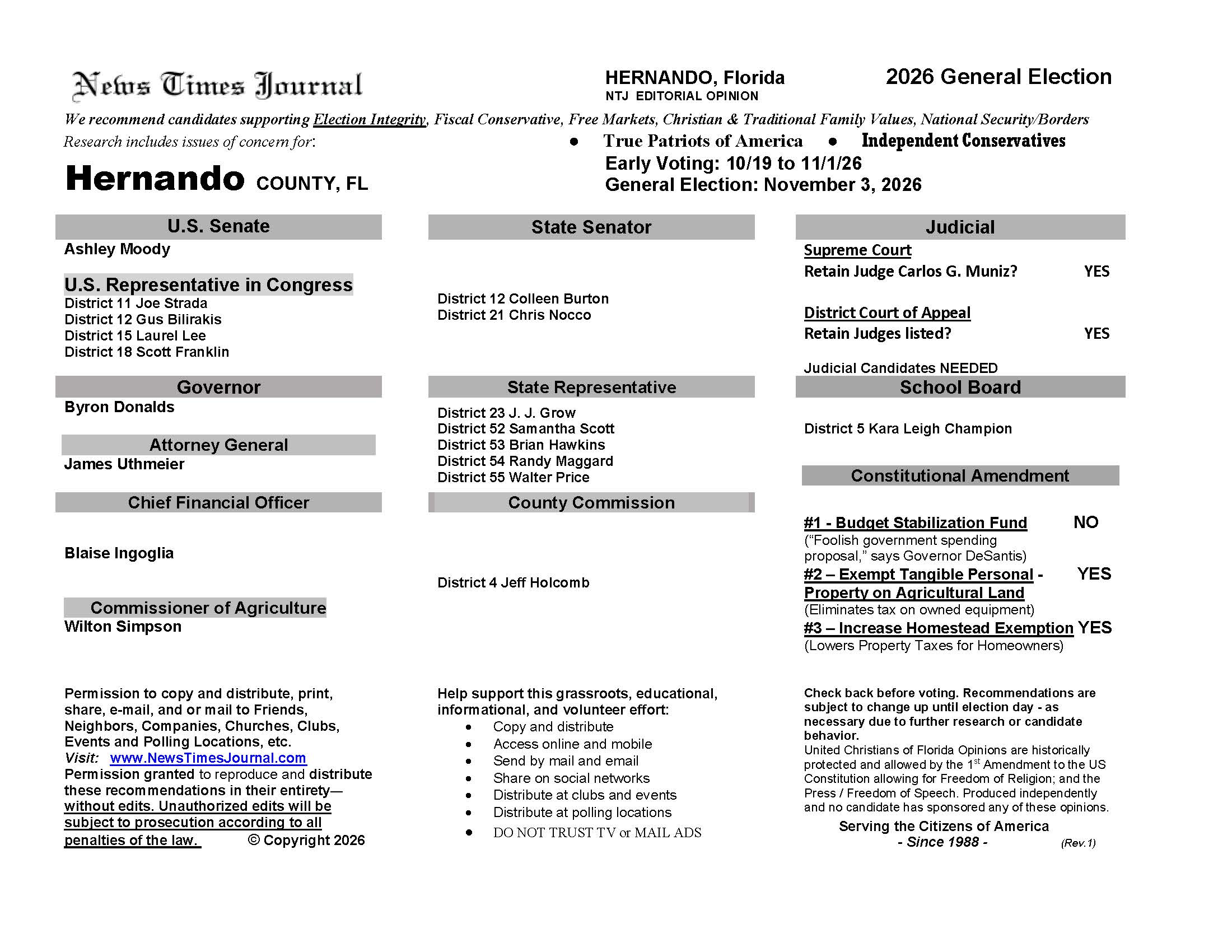 FL Hernando 2026 Election