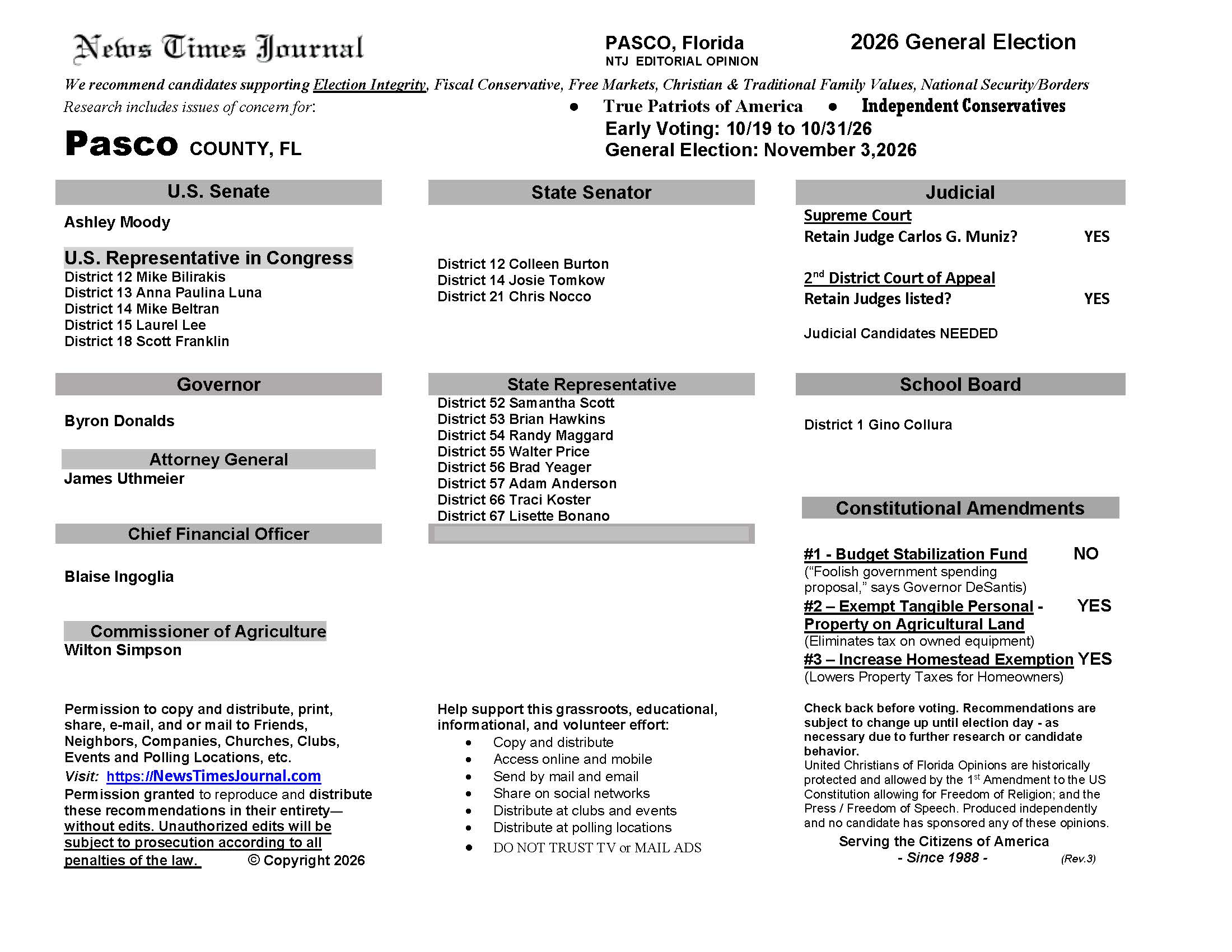FL Pasco 2026 Election