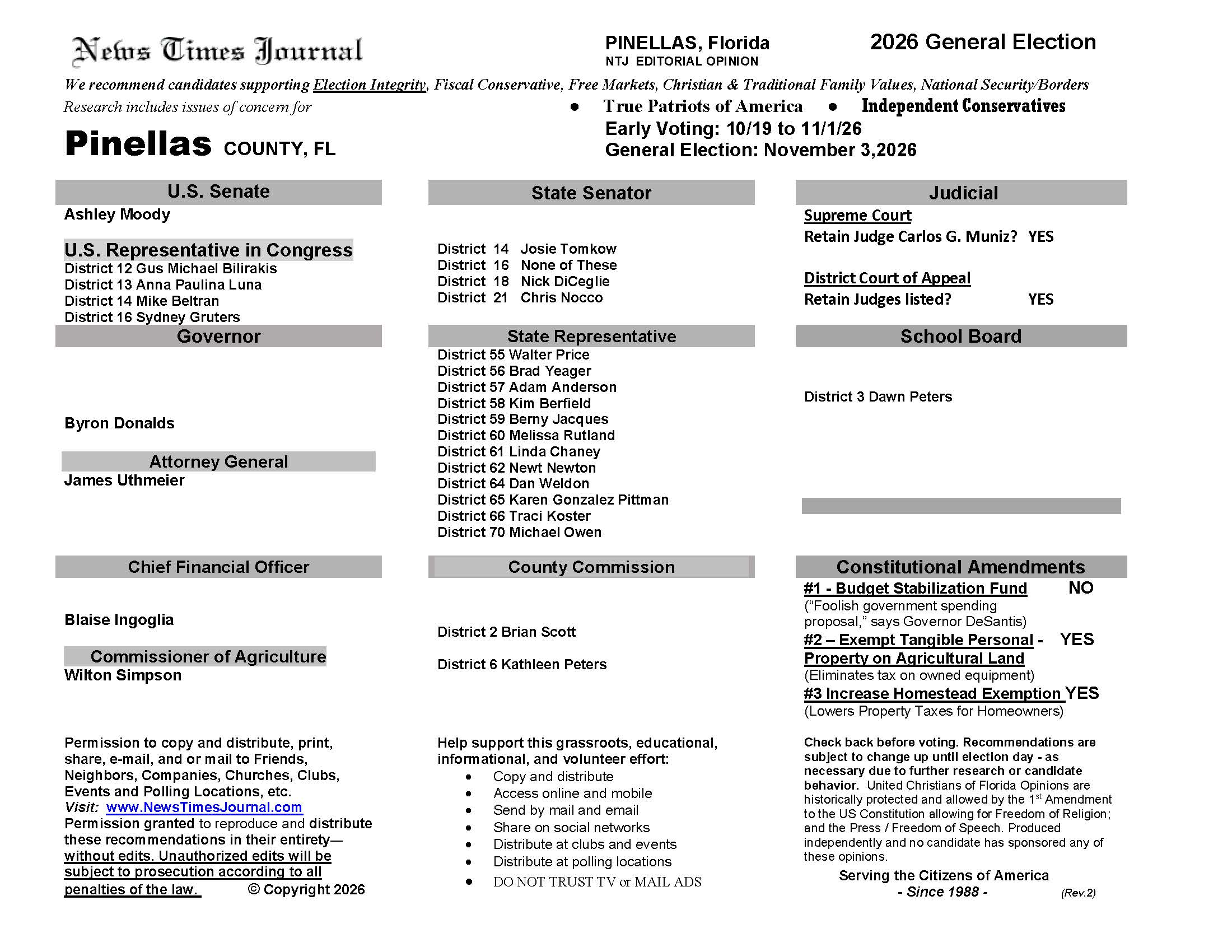 FL Pinellas 2026 Election