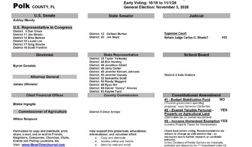 Polk County Florida General Election Voting Guide 2026