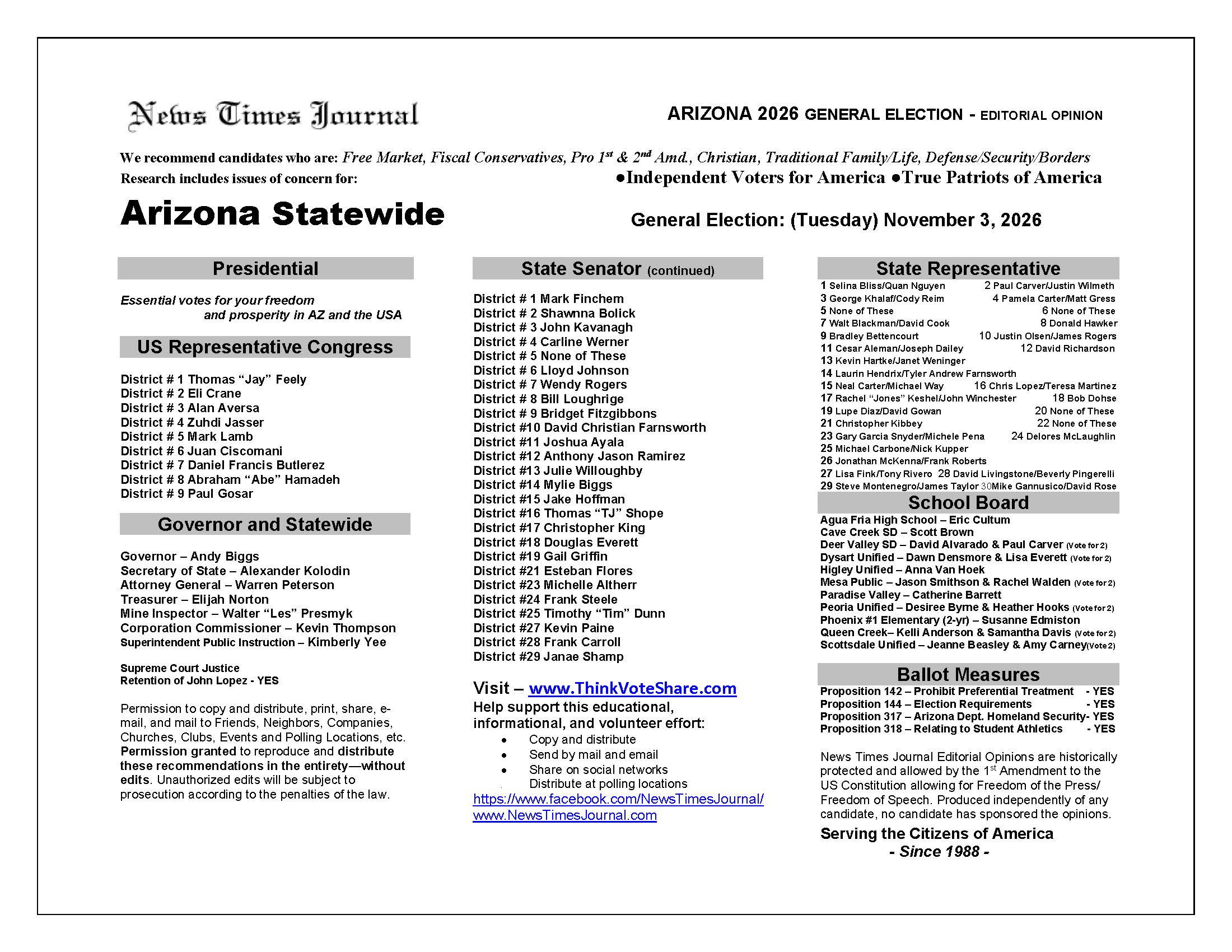 Arizona Statewide 2026