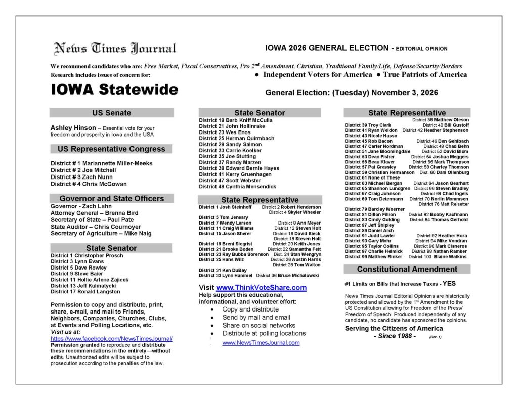 Iowa General Election Voting Guide 2026