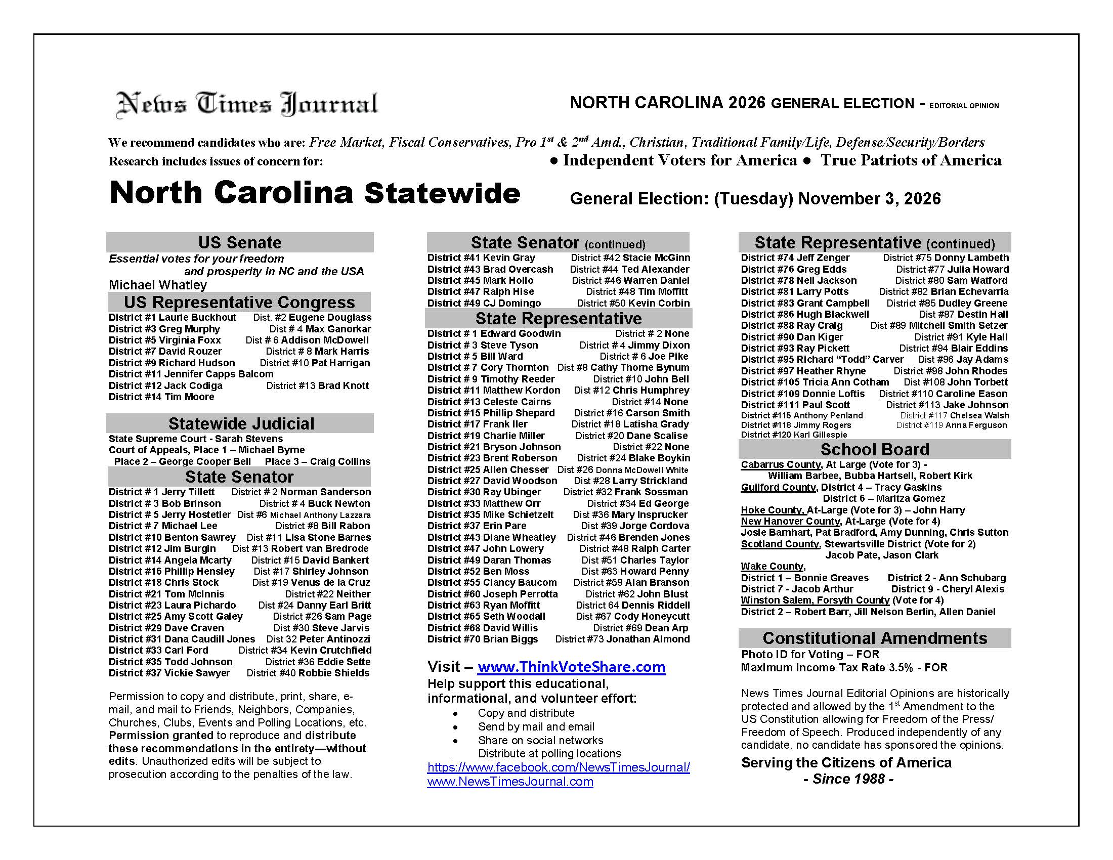 North Carolina Statewide 2026