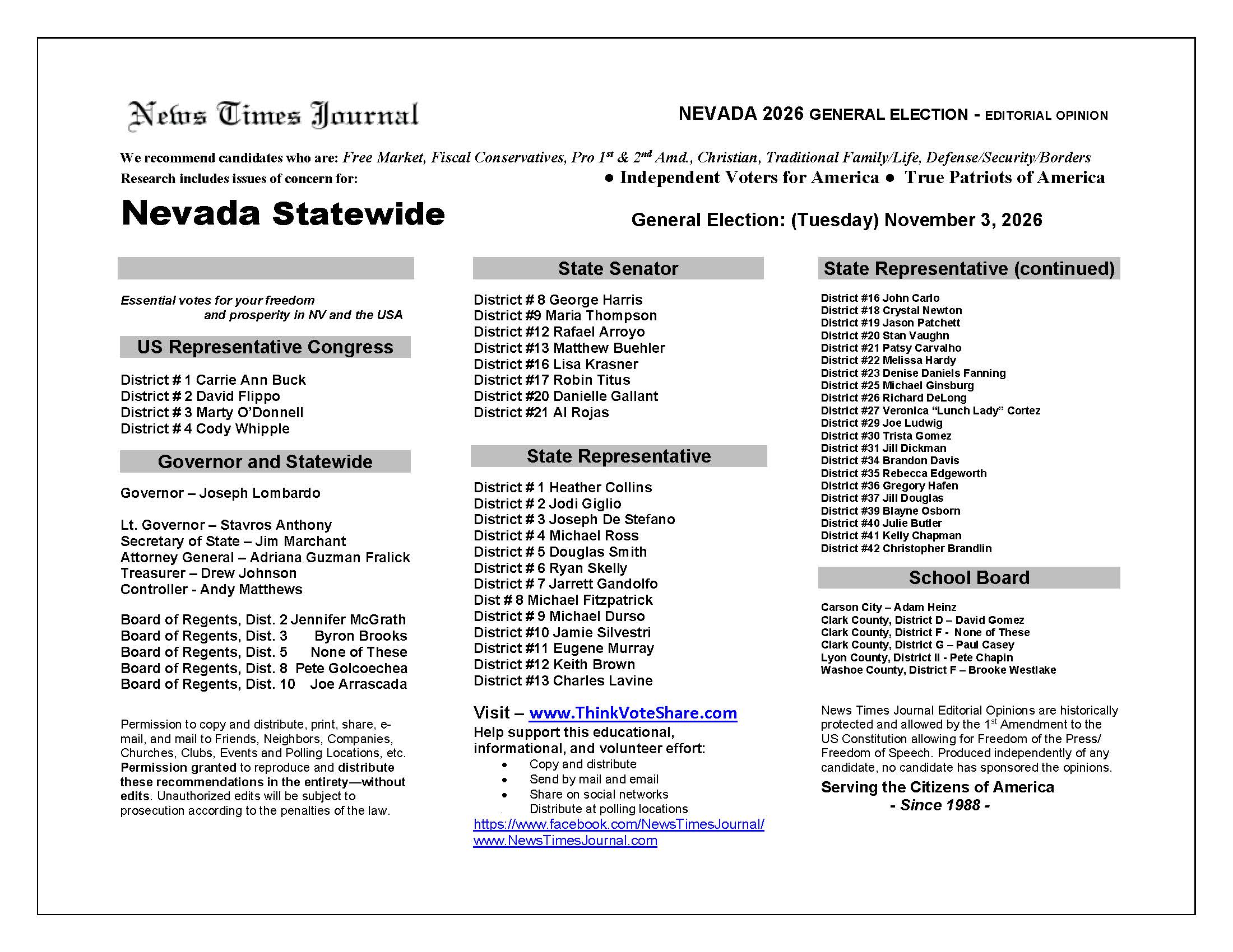 Nevada Statewide 2026