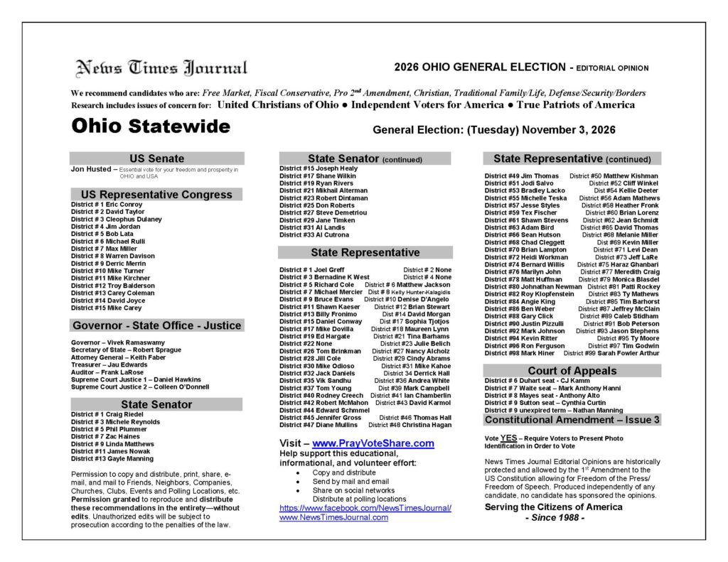 Ohio General Election Voting Guide 2026