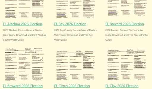Florida General Election Voting Guides by County 2026
